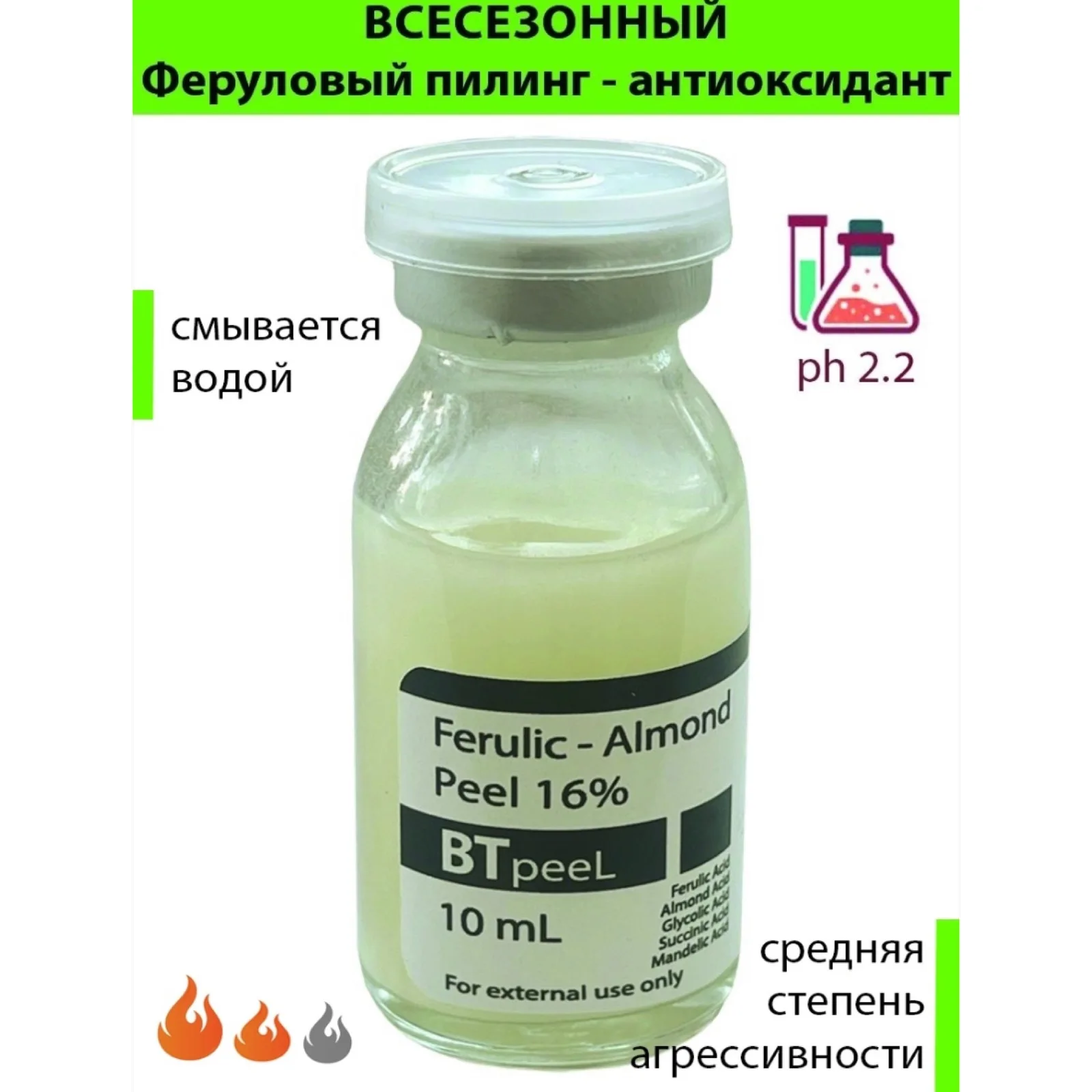 Всесезонный Ферулово - Миндальный пилинг 16% очищение и восстановление упругости