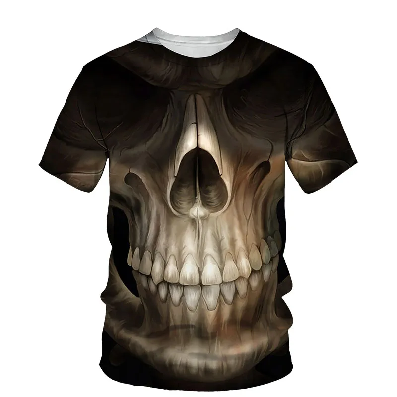 Waliicorners Men Short Sleeve Tees Tops Fashion Style Casual T-shirts 3D Death Skull Printed T-shirt 11 U7f2ae8e40d3d440b962884b57359d5a9F
