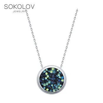

Necklace SOKOLOV silver with Swarovski crystals fashion jewelry 925 women's male