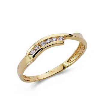 

18k solid gold ring zircons [AA0435]
