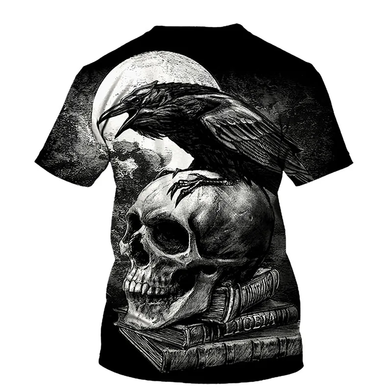 Waliicorners Men Short Sleeve Tees Tops Fashion Style Casual T-shirts 3D Death Skull Printed T-shirt 25 U7f2cd14d6a7c48acb95acdfb3ce61d03G