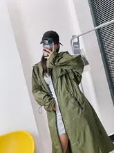 Gabardina larga informal de manga larga para mujer, abrigo informal con diseño de lujo para primavera y otoño