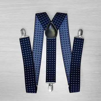 

Pants suspenders wide (3.5 cm, 3 clips, blue, Cage) 54168