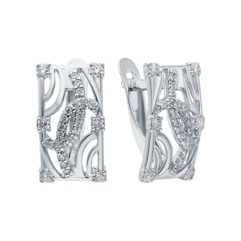 

Silver earrings with cubic zirconia sunlight sample 925 test