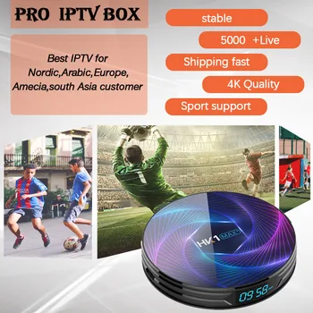 

HK1 MAX+ Android 9.0 TV Box RK3368 BT 4.0 4K/Dual WiFi Set Top Box&Europe IPTV Subscription Israe Nordic IPTV Box Support Movies