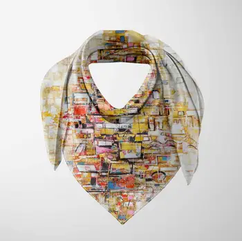

Else Colored Boxes Cubes Abstract 3d Printed Square Rayon Fabric Neck Head Floral Pattern Scarf Scarves Women Hijab