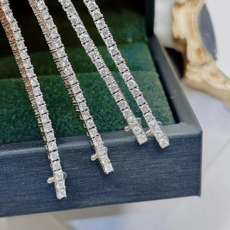 Aazuo Real 18K Solid Pure White Gold Natrual Diamonds 2.0ct Classic Tennis Bracelets For Woman Upscale Trendy  Engagement Party