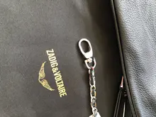 Alas decoradas bolso de un solo hombro de mujer casual moda desenfadada dos cadenas Bolsa Bandolera bolsos de cuero