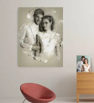 

Personalized Bride Groom Marriage Souvenir Canvas Table (70x100 cm.) 4
