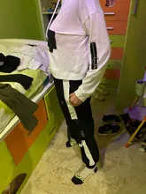 2021 primavera otoño mujer Streetwear carga sueltos pantalones de cintura alta pantalón de mujer 2 pieza Top de manga larga con pantalones Casuales