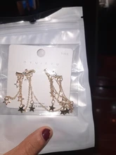 Pendientes estrella borla colgante trasero de seis puntas para mujer, exagerados, temperamento, pendientes de estrella de estilo europeo y americano