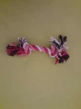 1 Uds mascotas suministros para mascotas perros perro cachorro de algodón perro nudo juguete Durable hueso trenzado cuerda 15CM divertido herramienta (Color al azar)