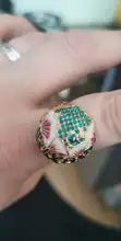Joyería de estilo Retro dorado para mujer, anillo pintado a mano con aceite, joyería