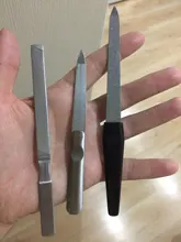 1 pulidor de uñas profesional de acero inoxidable, barra de pulido lateral doble, para manicura, exfoliante de pedicura, decoración de uñas