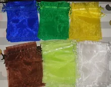 100 unids/lote 5x 7/7x 9/10x15cm bolsas de joyería de Organza bolsa de lazo de Organza bolsa de embalaje de la joyería bolsas joyería bolso bolsa de