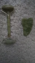 Rodillo de Jade para masaje Facial, masajeador verde de piedra Natural, levantamiento de cuello y cara, herramientas de cuidado de la piel, 2 uds.