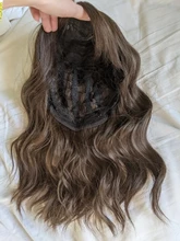 SHANGKE-Peluca de cabello sintético para mujer, cabellera larga de ondas al agua con flequillo, color marrón frío, resistente al calor, corte Bob, Cosplay diario