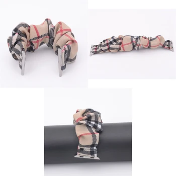 

Knitted Chiffon Printed Watch Strap for Apple Watch Accessoires Party Family Gifts Colorful Fabrics Wristband Watchband 38/42mm