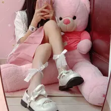 Camiseta japonesa de manga corta con estampado de dibujos animados para mujer, blusa rosa con cuello de muñeca, playera holgada suave para chica