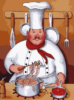 

Painting by Numbers Premium: Cook and spaghetti