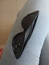 Gafas de sol con forma de ojo de gato para mujer, anteojos de sol femeninos, de diseño de marca, con espejo negro, triangulares, con protección UV400