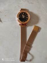 Reloj para mujer, de cuarzo, elegante, con imán, hebilla, cielo estrellado, Número Romano, púrpura, reloj de pulsera de regalo