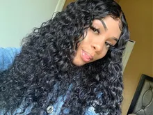 Curlymax onda profunda tiempo Hd transparente 13x6 frente de encaje pelucas de cabello humano Pre arrancado de agua brasileña Frontal rizado pelucas para mujeres