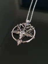 Pendant Necklace Jewelry Steampunk Inverted Pentagram Satan Goat-Head Mysterious Star