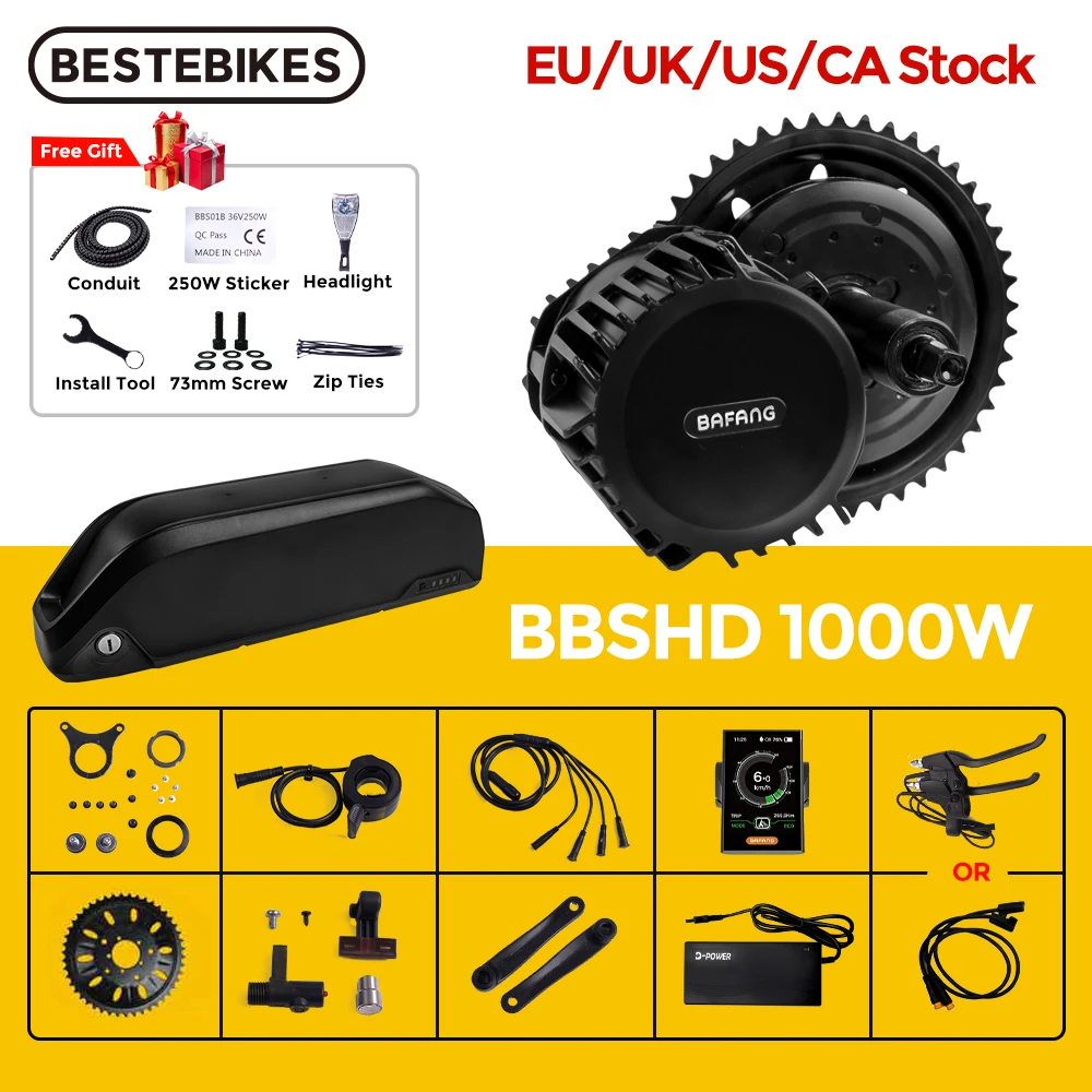 Bafang двигатель 1000 Вт 48 В/52 в BBSHD BBS03 мотор среднего привода электрический Ebike