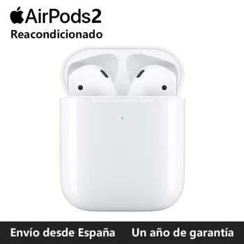 Apple Airpods 2 Reacondicionado auriculares inalámbricos con Estuche de Carga con cable para iPhone iPad con funda