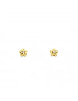 

Baby earrings or Girl Yellow Gold Flower Cubic Zirconia (9kts)