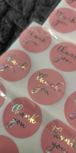 Pegatinas de agradecimiento láser para paquete de regalo, etiquetas de sellado rosa y negro, adhesivo redondo de papelería, 500 Uds.