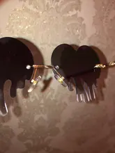 Gafas de sol sin montura con forma de corazón de amor para mujer, anteojos de sol Steampunk con forma de lágrimas, gafas clásicas únicas, gafas de conductor UV400, 2021