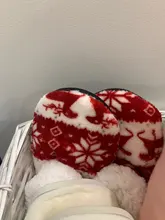 House Slippers Floor-Shoes Flip-Flops Christmas Winter Fur Plush Warm Cotton Indoor Fourrure