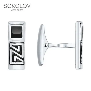 

Sokolov silver cufflinks with enamel fashion jewelry 925 men's male