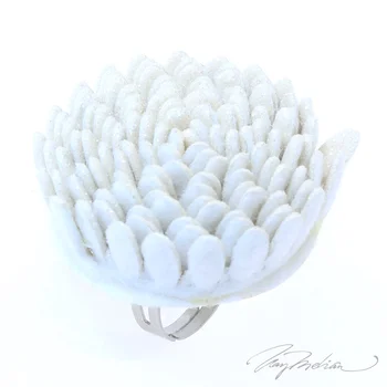 

Flower ring Gray felt Fabric FLORFIE Collection CROWN