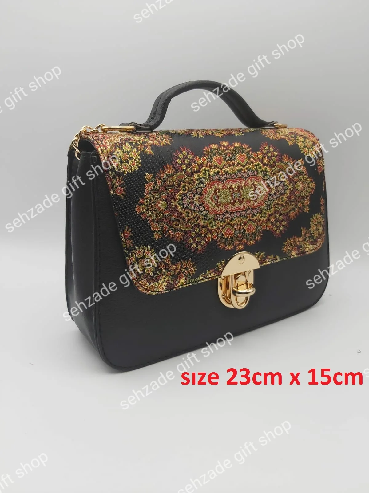Turkish Female Accessories Top-handle Traditional Authentic Handbag Kilim Carpet Design Zipper Shoulder Bag For Women Teenage