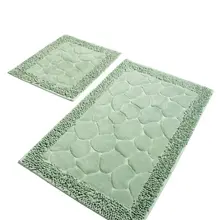 Коврики для ванной нескользящие Противоскользящие коврики противоскользящие каменные хлопковые Мятные 2'Li набор 60X100 см-50X60 см