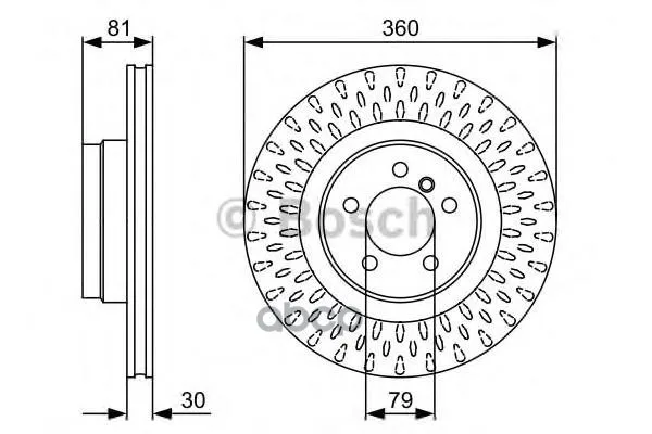 Диск Тормозной Передн Land Rover: Range Rover Iii(Lm) 3.6 Td 8 4x4/4.2 4x4/5.0 V8 4x4 02-12 Bosch арт. 0986479557
