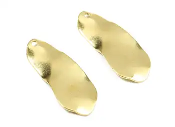 

Brass Wavy Charms - Raw Brass Wavy Pendant - Earring Findings - Jewelry Supplies - 24Pcs/Lot - 25.65x11.13x0.64mm - PP2456