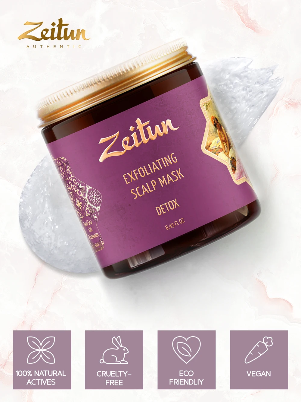 Z4305 _Detox_ Exfoliating Scalp Mask - Dead Sea Salt and Lavender 250 ml 7