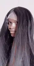 Recto pelucas de cabello humano sin costuras 13x1 parte de encaje Peluca de cabello humano brasileño recto de encaje Remy pelucas de cabello humano Pre arrancado 150%