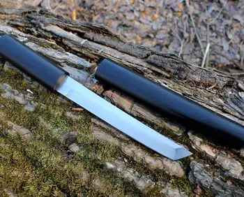 

Tanto knife made of forged steel x12mf in wooden sheath from the grab of stable