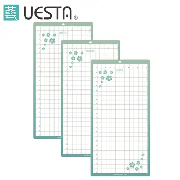 

3 Pieces Pcs UESTA Standard Grip Adhesive 24 by 12 Inch Cutting Mat Vinyl Cutter Plotter Craft Sticky (Standard Stickiness)