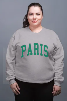 

Angemiel Wear Green Color Paris Gray Female Sweatshirt