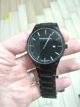 Reloj de marca superior para hombre, de acero inoxidable, de cuarzo, de negocios, negro completo, resistente al agua, masculino