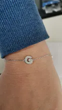Pulsera de perlas de imitación de estrella de luna de ANENJERY pulsera de plata de ley 925 con gradiente de zirconia de piedra lunar para mujer S-B304