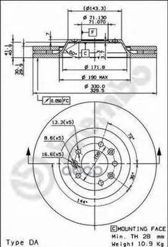 

Brake disc Brembo art. 09.8670.11