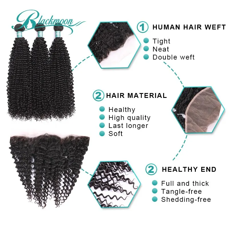 kinky curly bundles with frontal