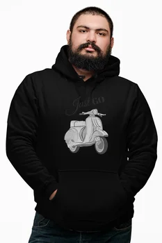 

Angemiel Wear Just Go Vespa Black Male Hooded Sweatshirt